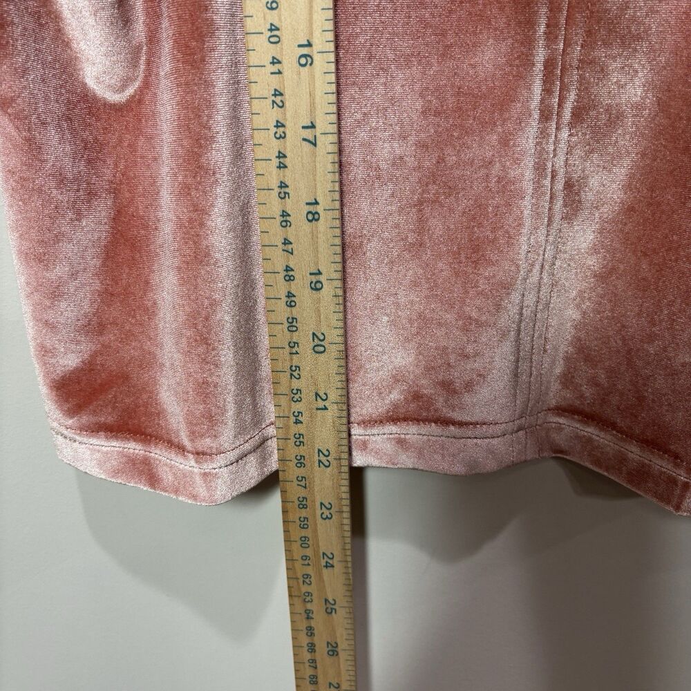 Madewell Velvet Tie Neck Top Women M Peachy Coral Pink Preppy Romantic - Picture 7 of 9